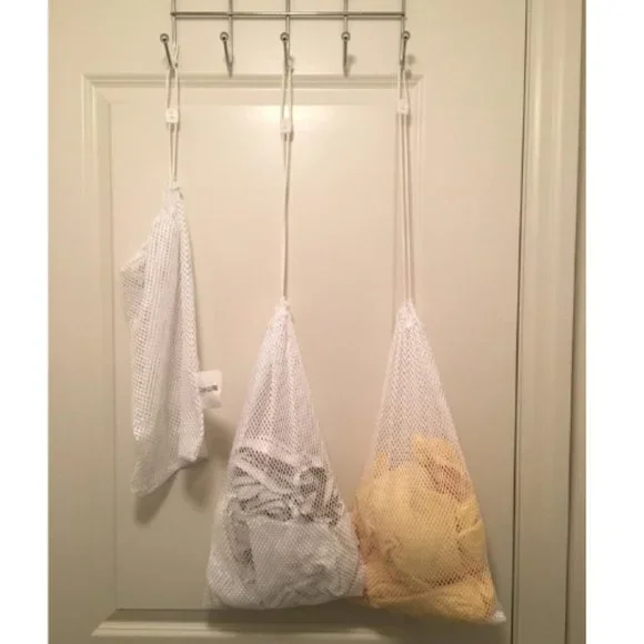 Boy Girl White Mesh Sports Equipment Bag with Strap - Picture 11 of 11